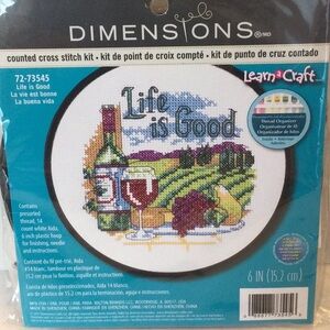NIB “Life is Good” by Dimentios cross stitch kit